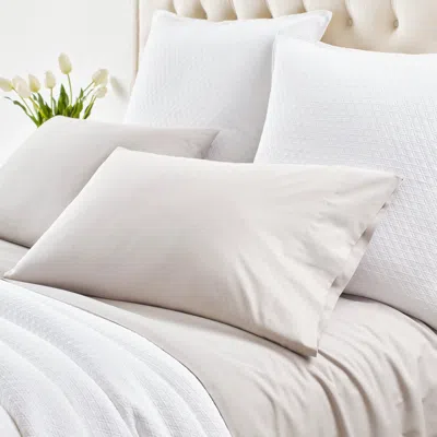 Annie Selke Cozy Cotton Dove Grey Pillowcases - Standard In Gray
