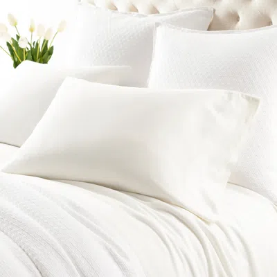 Annie Selke Cozy Cotton Ivory Pillowcases - Standard In White