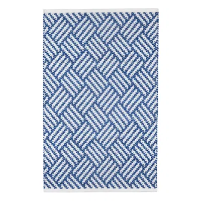 Annie Selke Crisscross Denim Handwoven Indoor/outdoor Rug - 10x14 In Blue