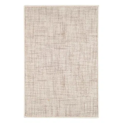 Annie Selke Crosshatch Ivory Hand Micro Hooked Wool Custom Rug In White