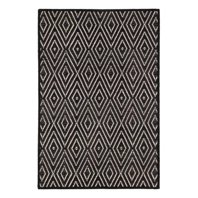 Annie Selke Diamond Black/ivory Handwoven Indoor/outdoor Custom Rug