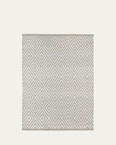 Annie Selke Diamond Handwoven Indoor/outdoor Rug, 3' X 12' In Platinum/white