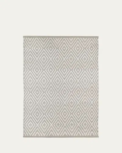 Annie Selke Diamond Handwoven Indoor/outdoor Rug, 5' X 8' In Platinum/white