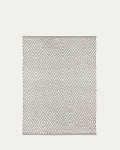 Annie Selke Diamond Handwoven Indoor/outdoor Runner Rug, 2.5' X 18' In Platinum/white