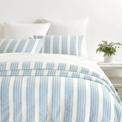 Annie Selke Ditsy Stripe Blue Duvet Cover Set - Full/queen