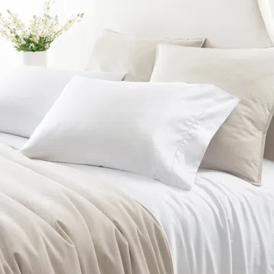 Annie Selke Duchess Sateen White Flat Sheet - Queen