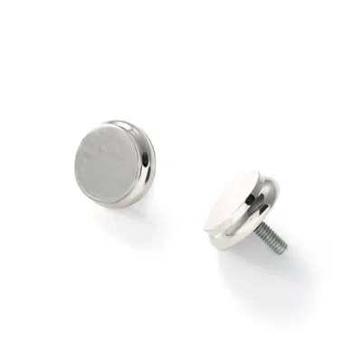 Annie Selke End Cap Polished Nickel Finials In Gray