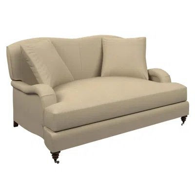 Annie Selke Estate Linen Natural Litchfield Loveseat In Brown