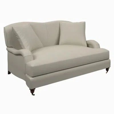 Annie Selke Estate Linen Pearl Grey Litchfield Loveseat In Gray
