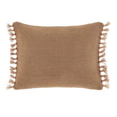 Annie Selke Evelyn Linen Parchment Decorative Pillow Cover - 16" Lumbar In Sand