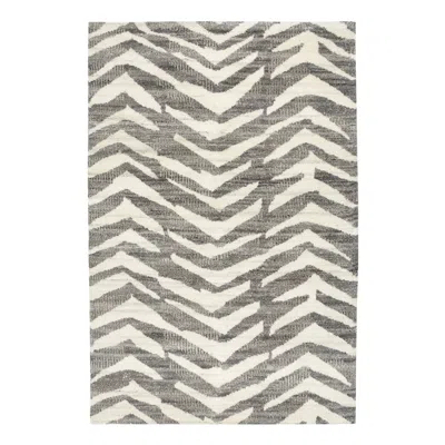 Annie Selke Farah Grey Hand Knotted Wool Rug - 9x12 In Gray