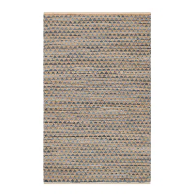 Annie Selke Geometric Rag Denim Handwoven Jute Rug - 4x6 In Blue
