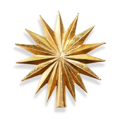 Annie Selke Gold Paper Mache Star Tree Topper