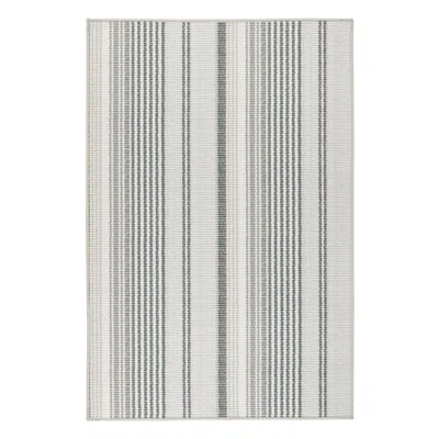 Annie Selke Gradation Ticking Grey Machine Washable Rug - 4x6 In Gray
