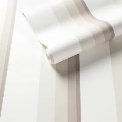 Annie Selke Gradient Stripe Platinum Wallpaper - Roll In Silver