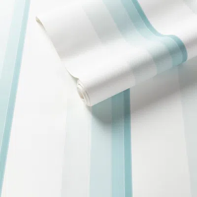 Annie Selke Gradient Stripe Sky Wallpaper - Roll In Blue