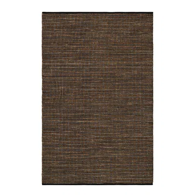 Annie Selke Gravel Black/natural Handwoven Jute Rug - 6x9