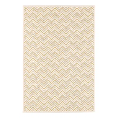 Annie Selke Happy Chevron Gold Woven Indoor/outdoor Custom Rug In Brown