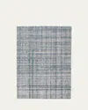 Annie Selke Harris Blue/ivory Micro-hooked Rug, 5' X 8' In Blue/ivory