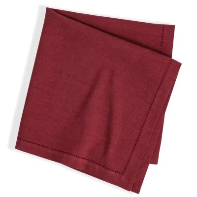 Annie Selke Haven Hemstitch Merlot Napkin Set Of 4 In Burgundy