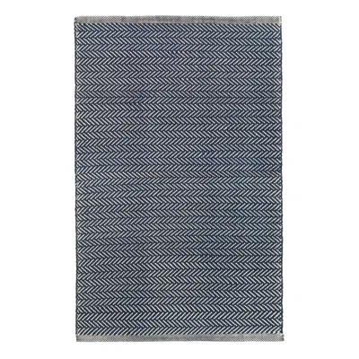 Annie Selke Herringbone Indigo Handwoven Cotton Rug - 5x8 In Purple