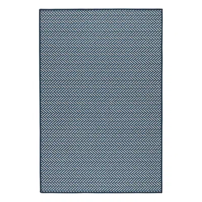 Annie Selke Herringbone Navy Machine Washable Rug - 8x10 In Blue