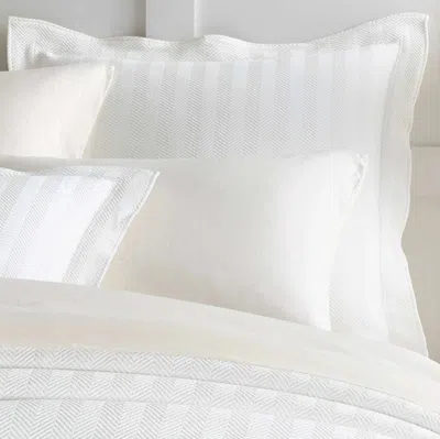 Annie Selke Herringbone White Matelasse Sham - Standard