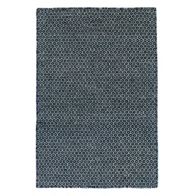 Annie Selke Honeycomb Indigo/grey Handwoven Wool Rug - 2x3