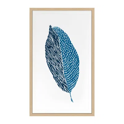 Annie Selke Indigo Block Print Leaf 1 Wall Art - Large In Multi
