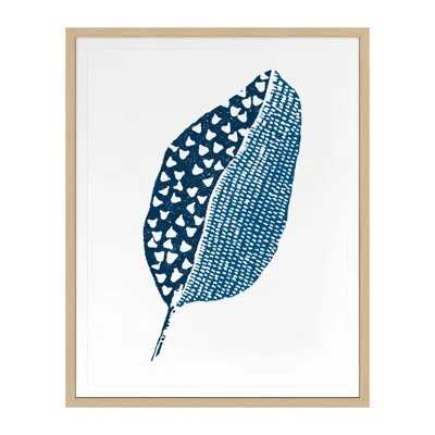 Annie Selke Indigo Block Print Leaf 2 Wall Art - Small In Purple