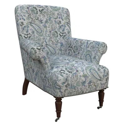 Annie Selke Ines Linen Blue Barrington Chair