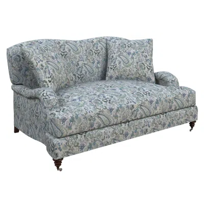 Annie Selke Ines Linen Blue Litchfield Loveseat