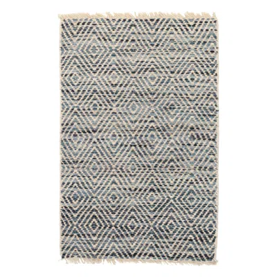 Annie Selke Jewel Blue Handwoven Jute Rug - 5x8