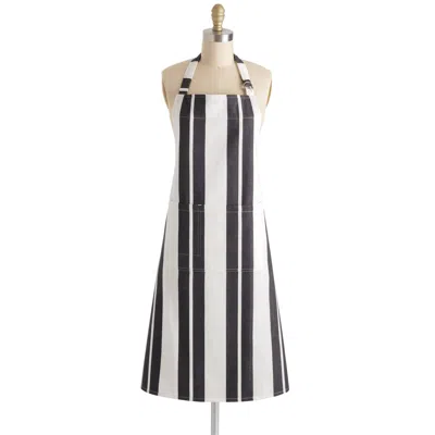 Annie Selke Kittery Stripe Black Apron