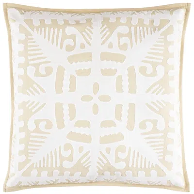 Annie Selke Knight Wood Cutwork Natural Sham In Brown