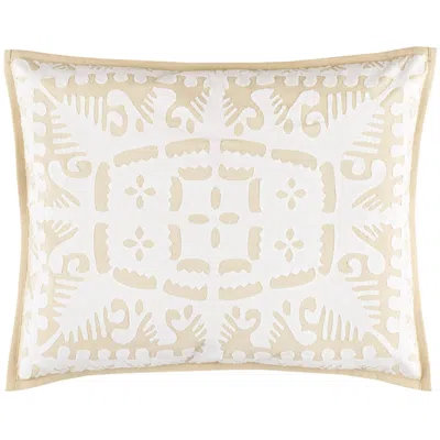Annie Selke Knight Wood Cutwork Natural Sham - Standard In Brown