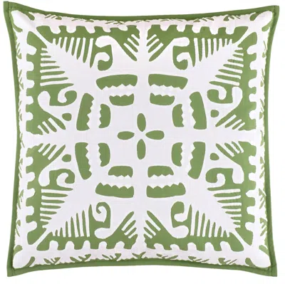 Annie Selke Knight Wood Cutwork Olive Sham In Green