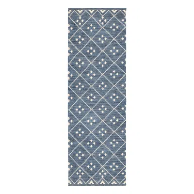 Annie Selke Kota Indigo Handwoven Wool Rug - Runner-2.5x8 In Blue