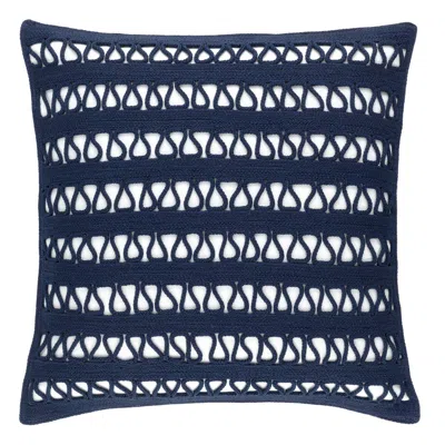 Annie Selke Lanyard Navy Indoor/outdoor Decorative Pillow Cover - 22" Square In Blue