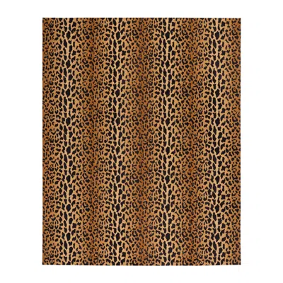 Annie Selke Leopard Hand Micro Hooked Wool Rug - 8x10 In Brown