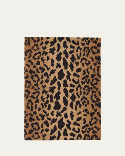 Annie Selke Leopard Micro-hooked Rug, 9' X 12' In Tan