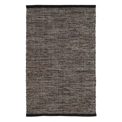 Annie Selke Lexington Black/brown Handwoven Cotton Rug - Runner-2.5x8 In Gray