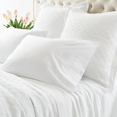 Annie Selke Lia White Fitted Sheet - California King