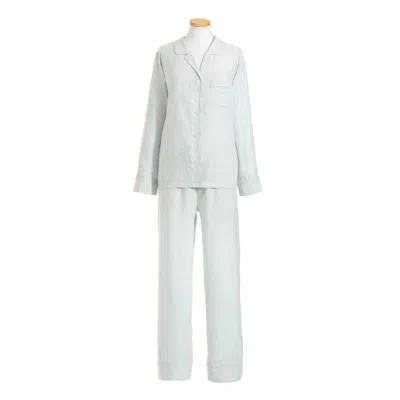 Annie Selke Lush Linen Sky Pajama - Xlarge In Blue