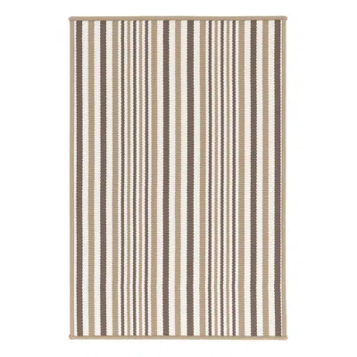 Annie Selke Lyndon Stripe Khaki Woven Indoor/outdoor Custom Rug In Brown