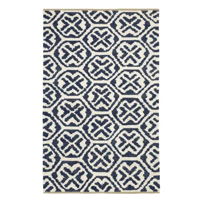 Annie Selke Magnolia Blue Handwoven Jute Rug - Runner-2.5x8