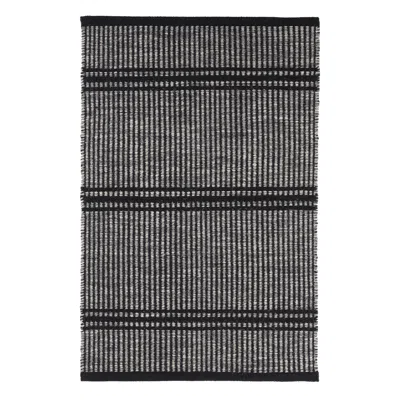 Annie Selke Malta Black Handwoven Wool Rug - 10x14