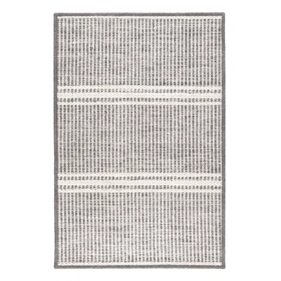Annie Selke Malta Grey Handwoven Wool Custom Rug In Gray