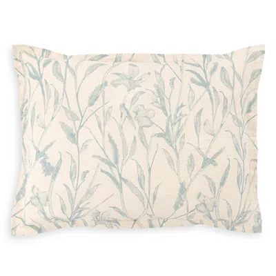 Annie Selke Margo Botanical Linen Blend Sham, Standard In Pewter Blue