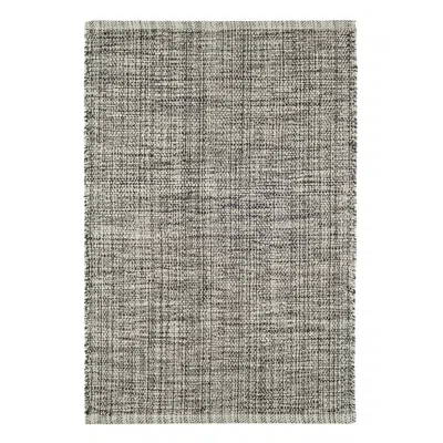Annie Selke Marled Black Handwoven Cotton Rug - Runner-2.5x8 In Gray